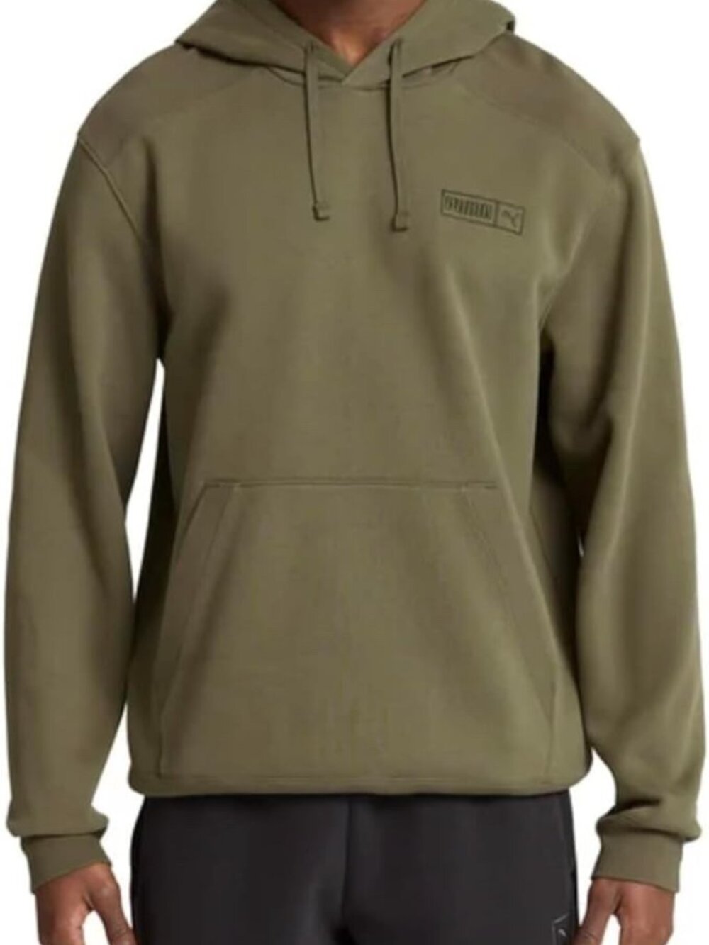 PUMA Men's Fleece Hoodie Regular Fit Kangaroo Front Pocket Green L